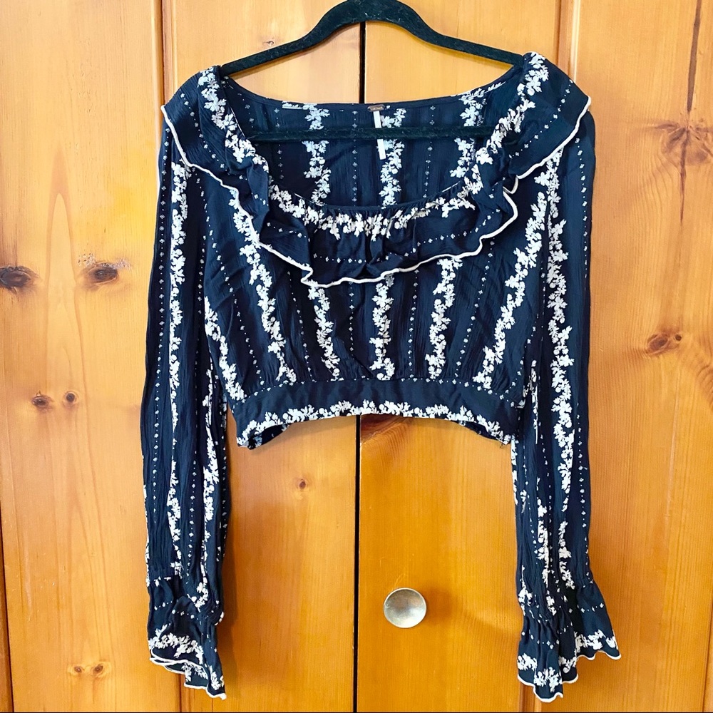 Free People Black and White Long Sleeve Maxi Dress Set Large - Picture 3 of 14